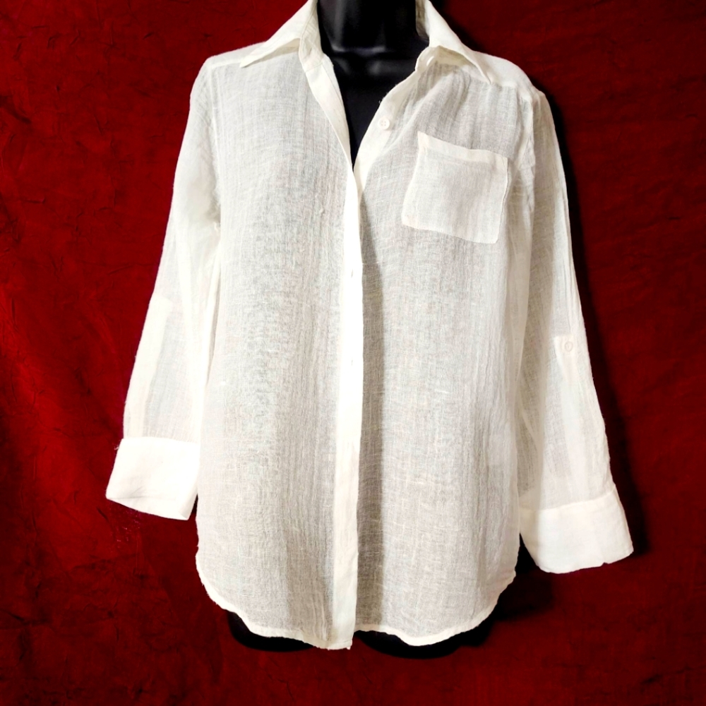 Off white Ladies Med. Linen Blouse